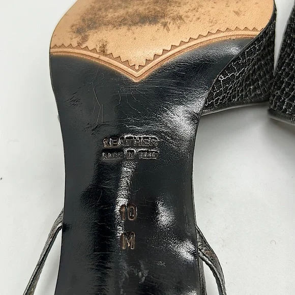 Yves Saint Laurent Auth Gray/Gold Strappy Stiletto Heel Shoes **Size 10** 🔥🔥 - Picture 8 of 10